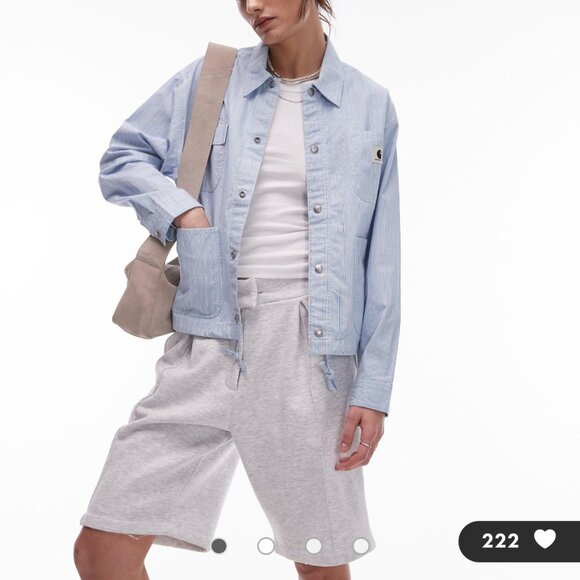 Carhartt WIP Women's Nota Shirt Jacket in Light Blue | Size Small - Picture 8 of 10